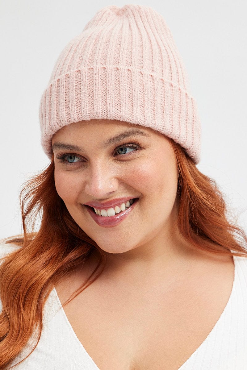 Pink Rib Beanie for YouandAll Fashion