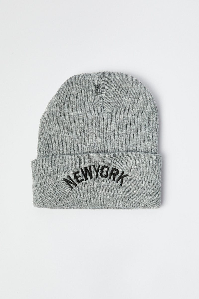 Grey New York Beanie for YouandAll Fashion