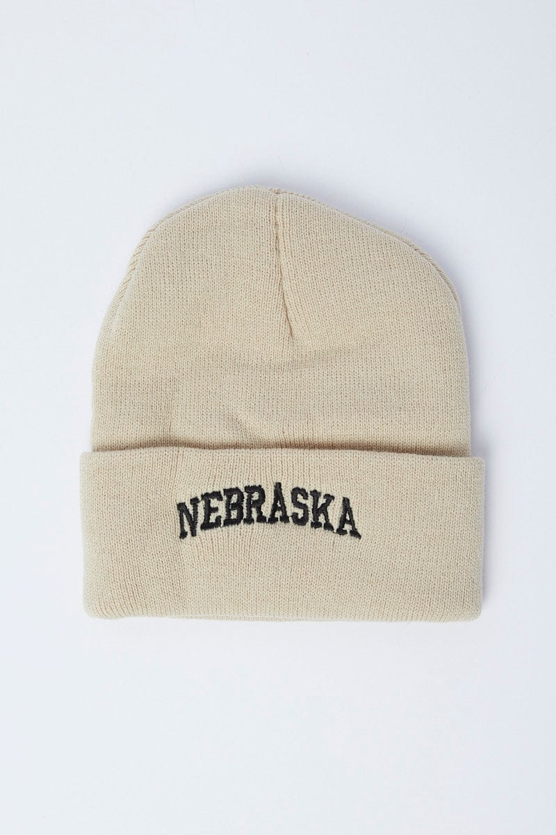 Beige Nebraska Beanie for YouandAll Fashion