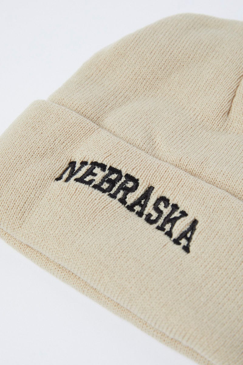 Beige Nebraska Beanie for YouandAll Fashion