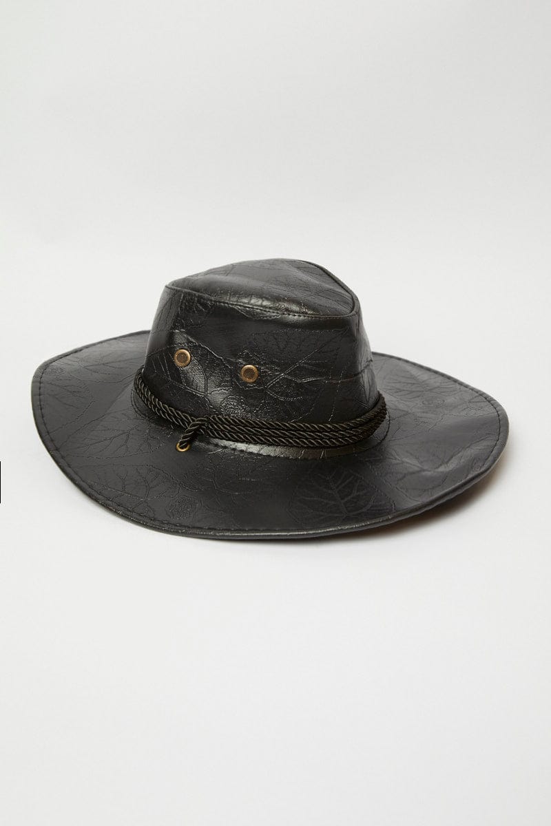 Black PU Cowboy Hat for YouandAll Fashion