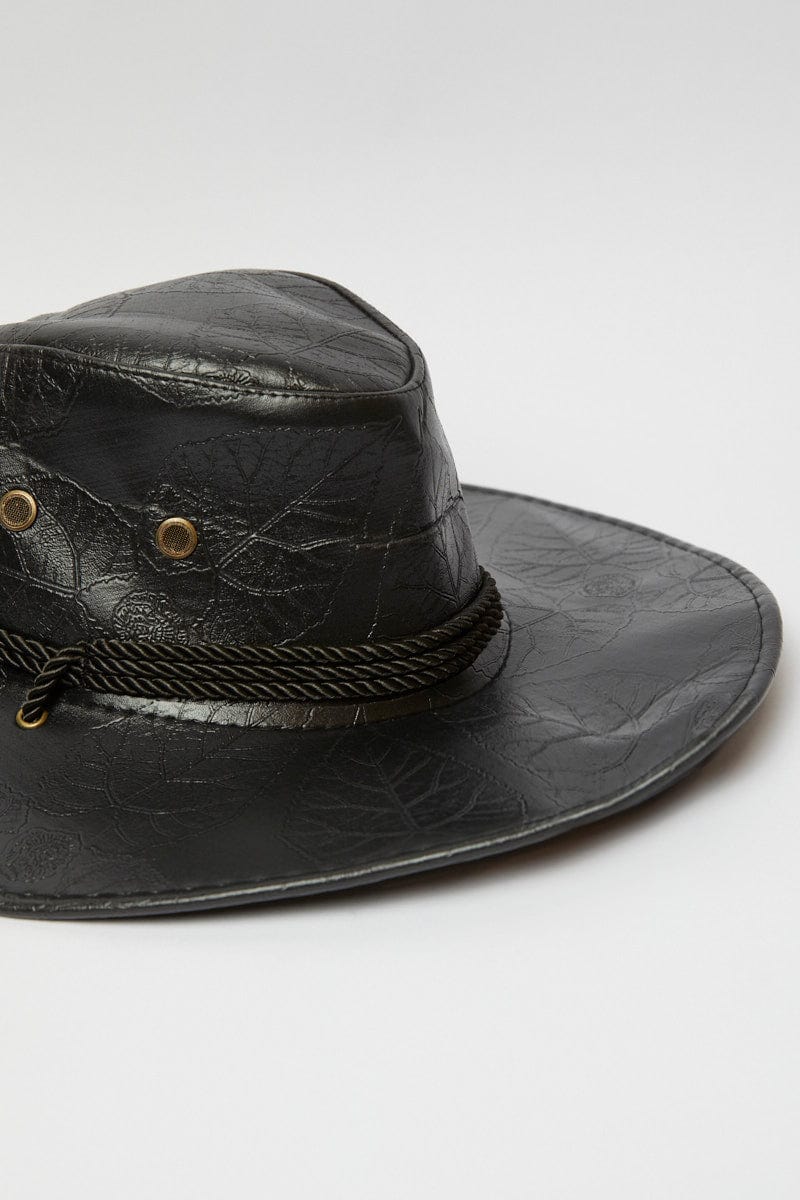 Black PU Cowboy Hat for YouandAll Fashion