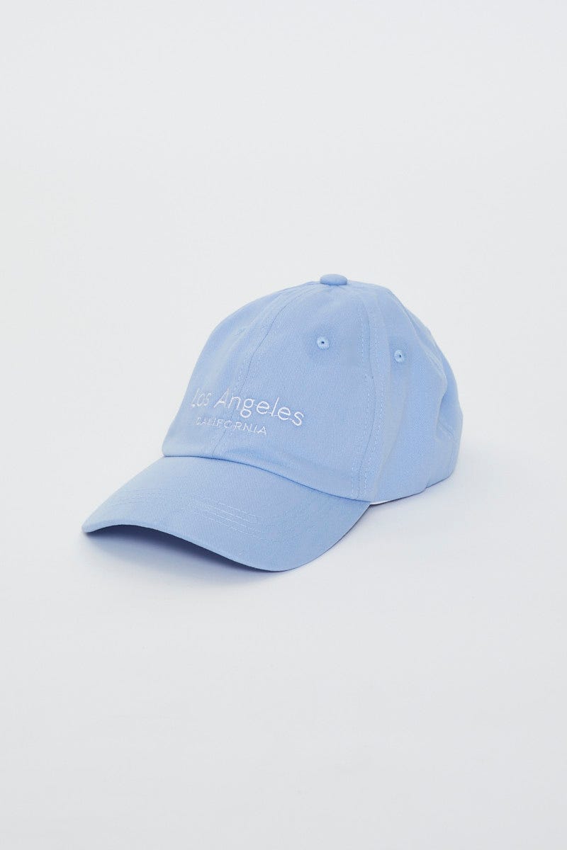 Pale Blue Los Angeles Embroidered Cap For Women By You And All