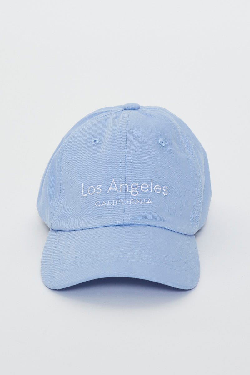 Pale Blue Los Angeles Embroidered Cap For Women By You And All