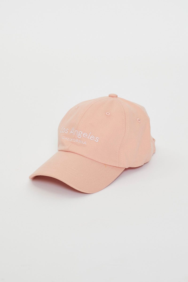 Pink Los Angeles Embroidered Cap For Women By You And All