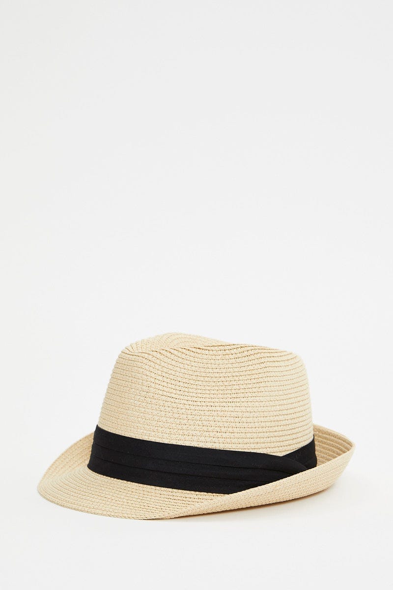 Camel Plus Straw Trilby Hat For Women By You And All
