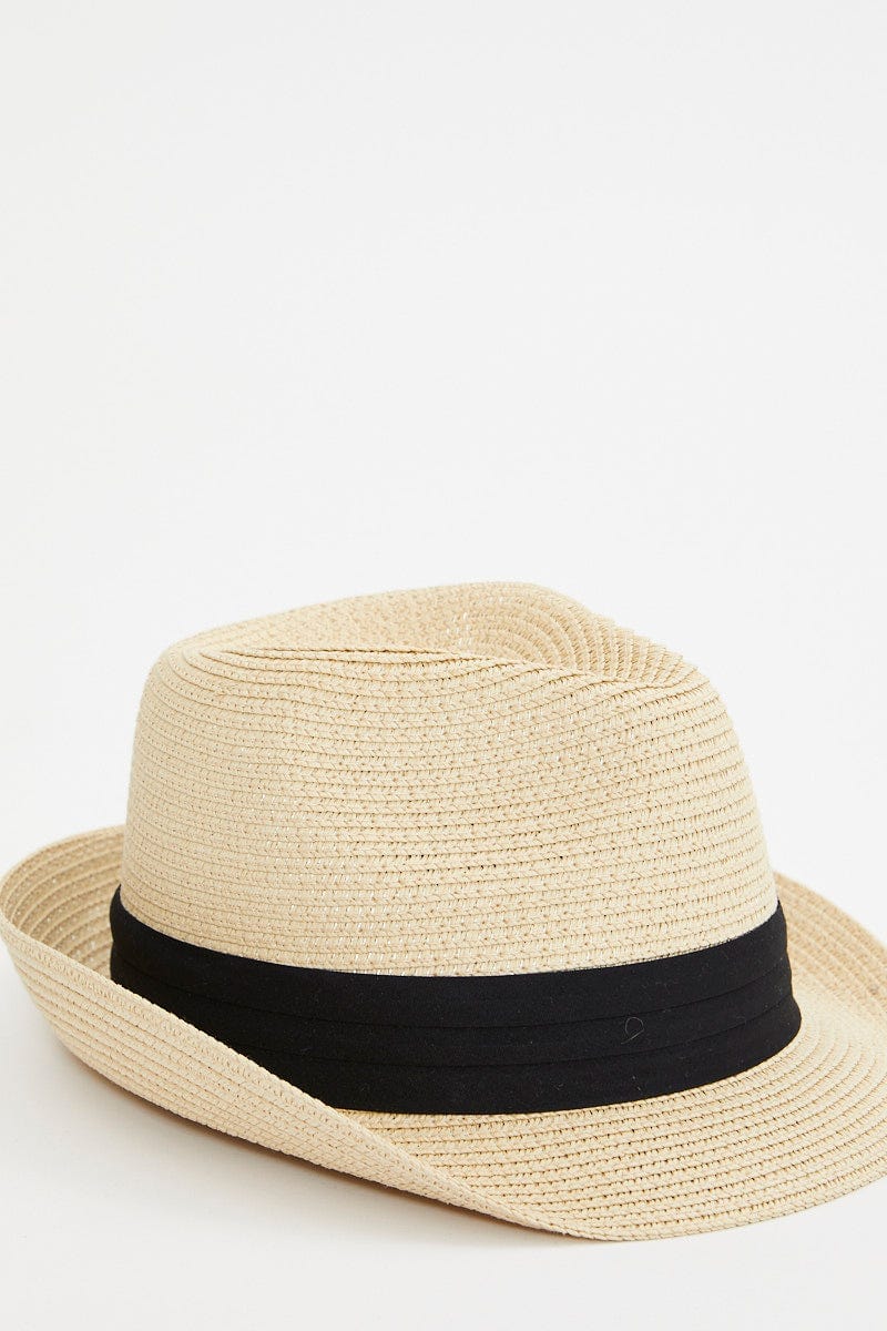 Camel Plus Straw Trilby Hat For Women By You And All