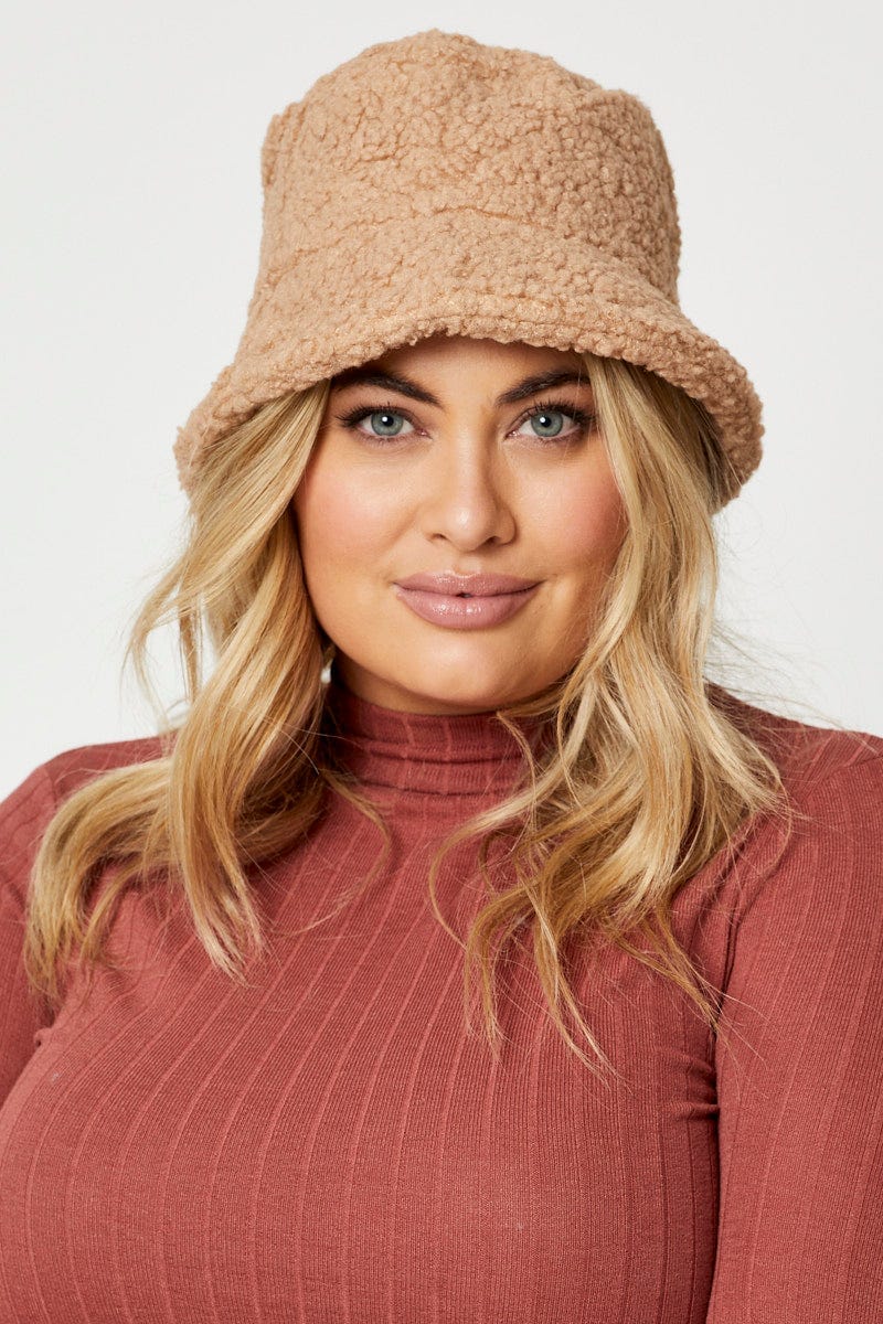 Camel Plus Teddy Borg Bucket Hat For Women By You And All