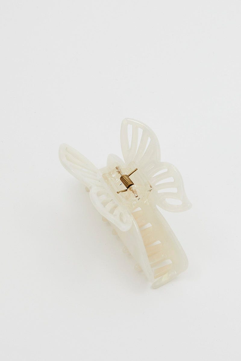 White Butterfly Hair Claw For Women By You And All