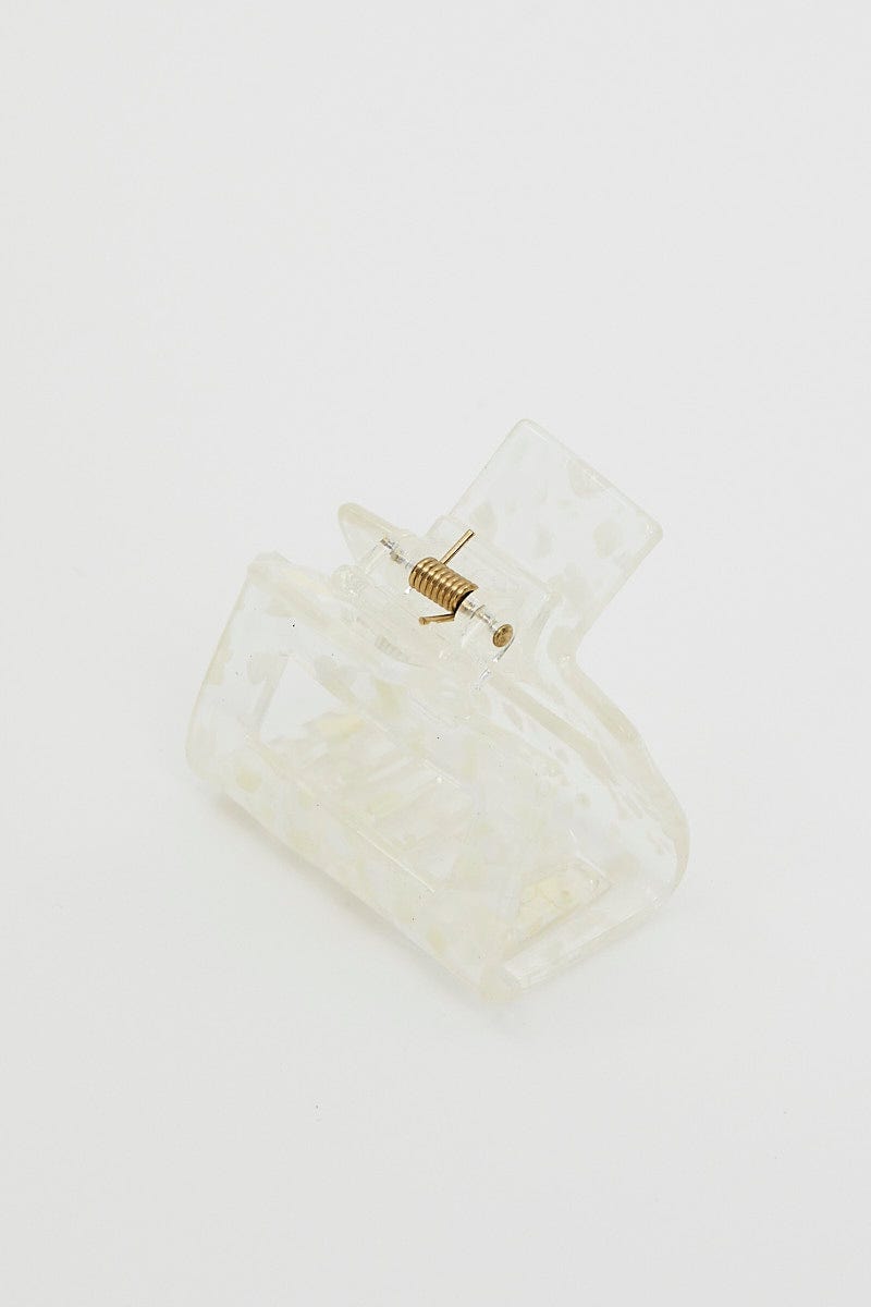 White Square Claw Clip For Women By You And All