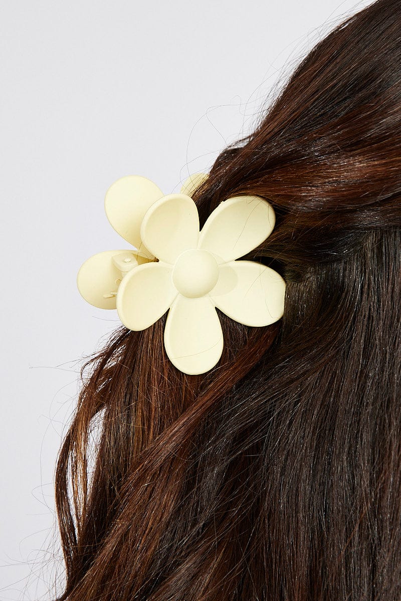 Yellow Flower Design Hair Claw Clip for YouandAll Fashion