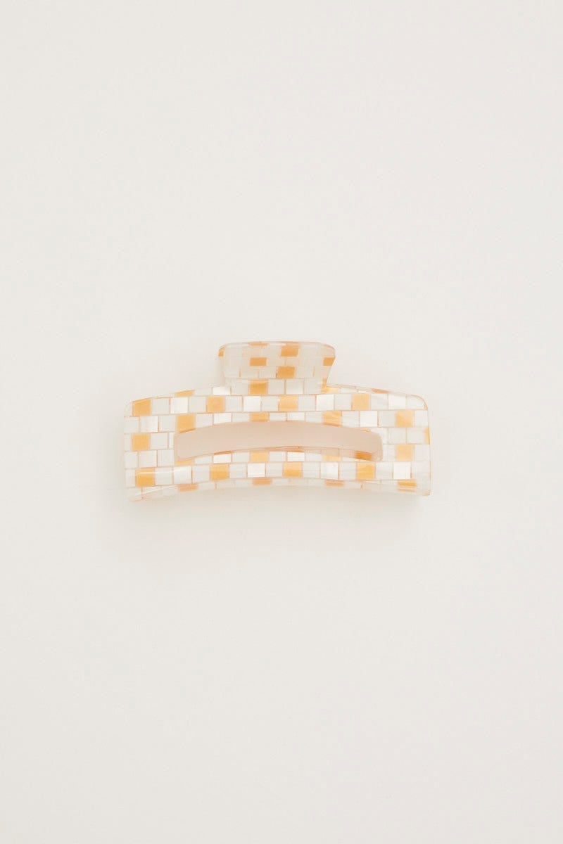 Metallic Check Claw Clip For Women By You And All