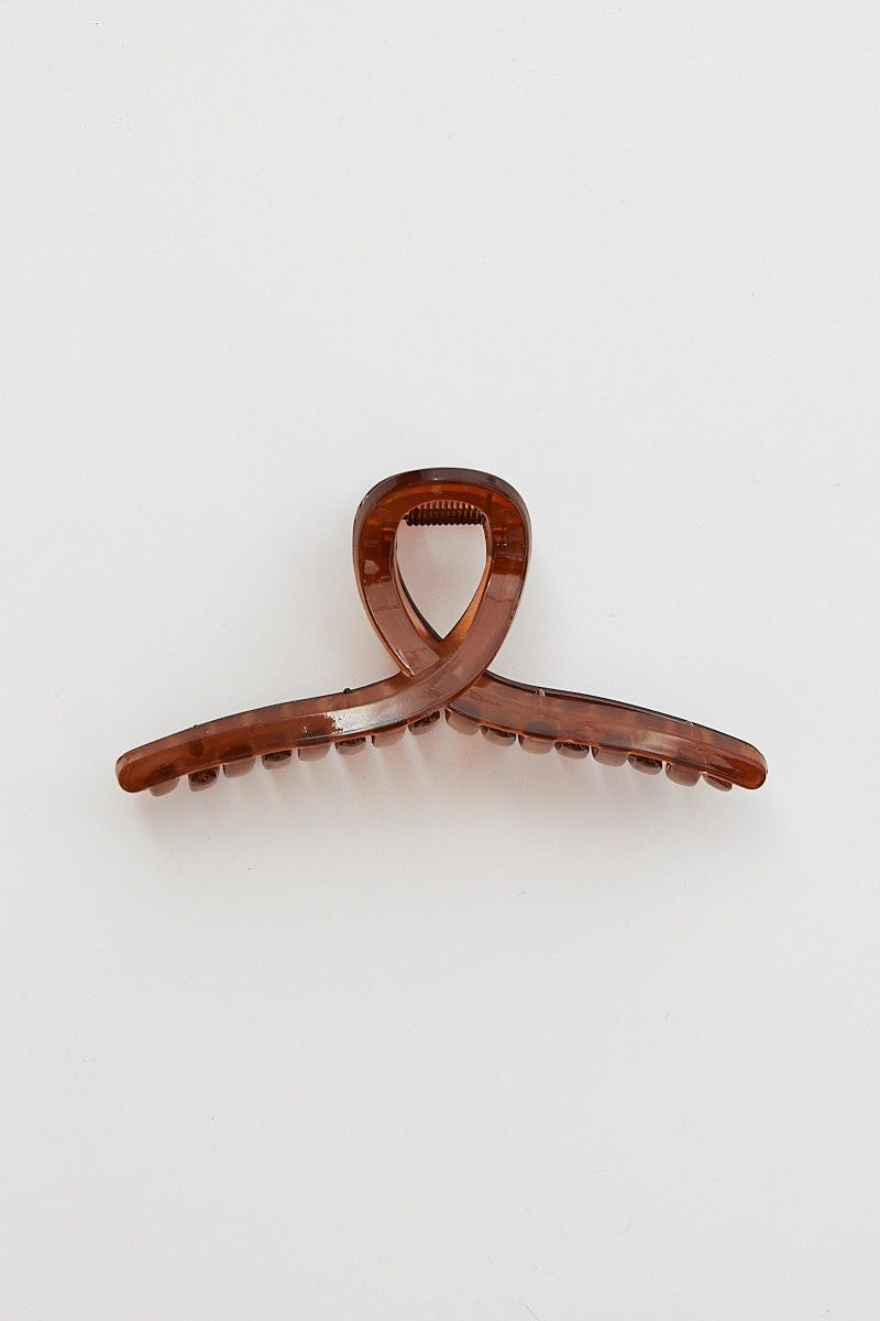 Brown Twirl Claw Clip For Women By You And All