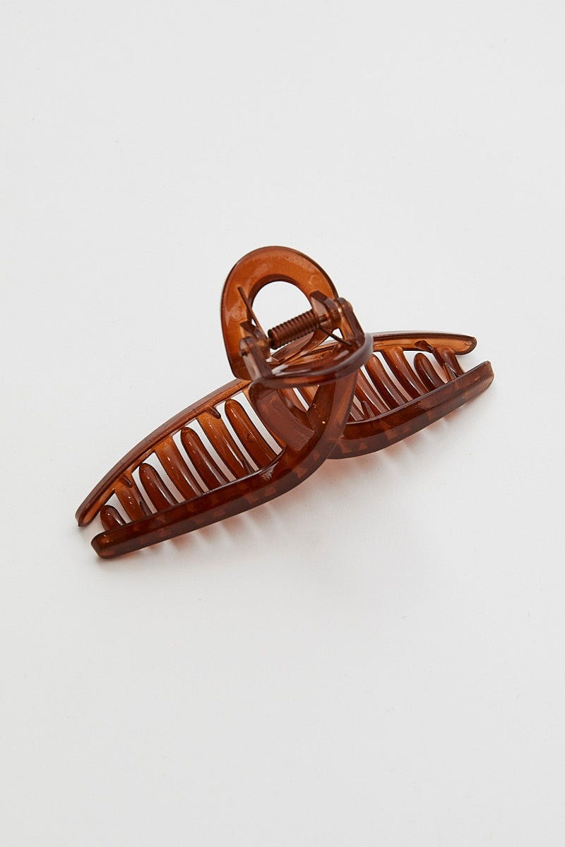 Brown Twirl Claw Clip For Women By You And All