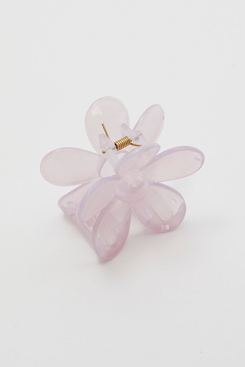 Purple Flower Design Hair Claw For Women By You And All