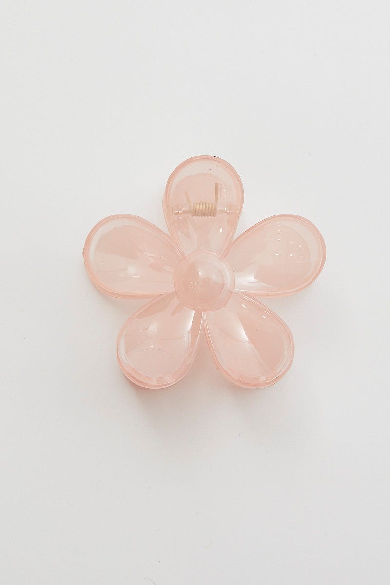 Pink Flower Design Hair Claw For Women By You And All