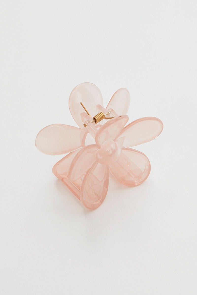 Pink Flower Design Hair Claw For Women By You And All