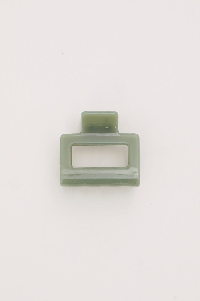 Green Square Shaped Hair Claw For Women By You And All