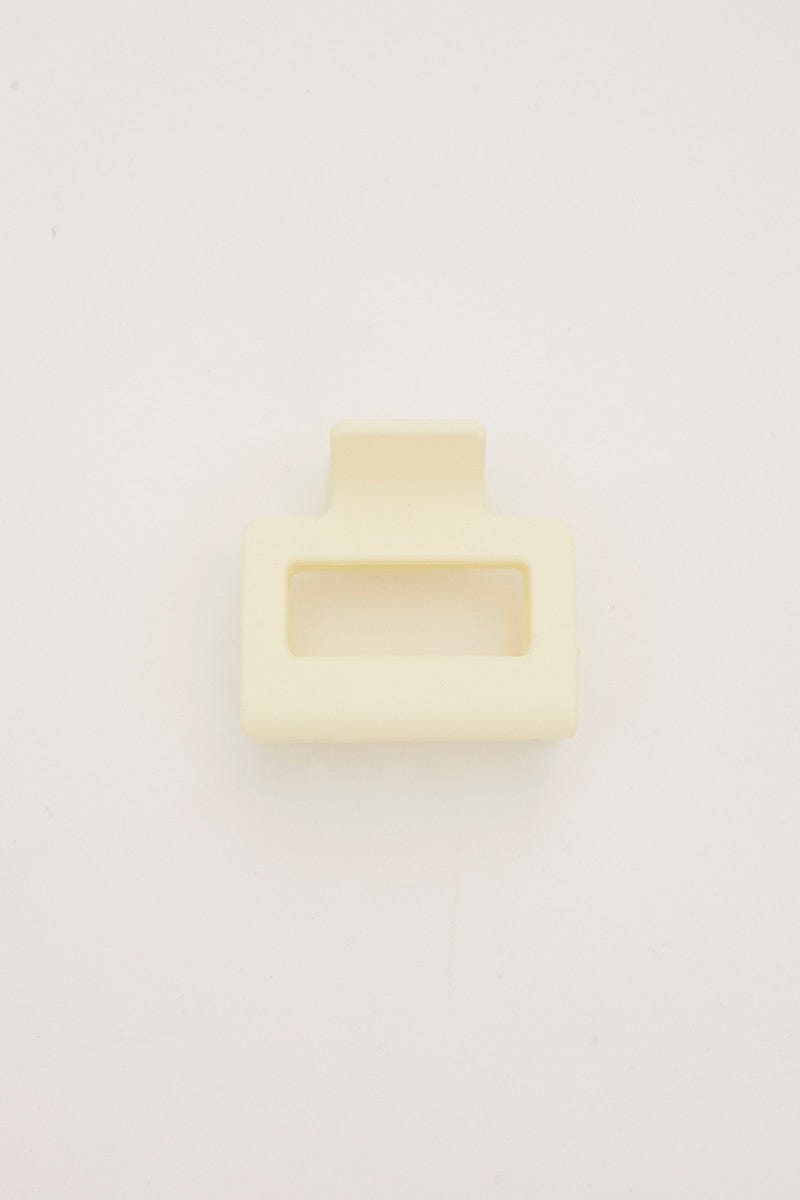 White Square Shaped Hair Claw For Women By You And All