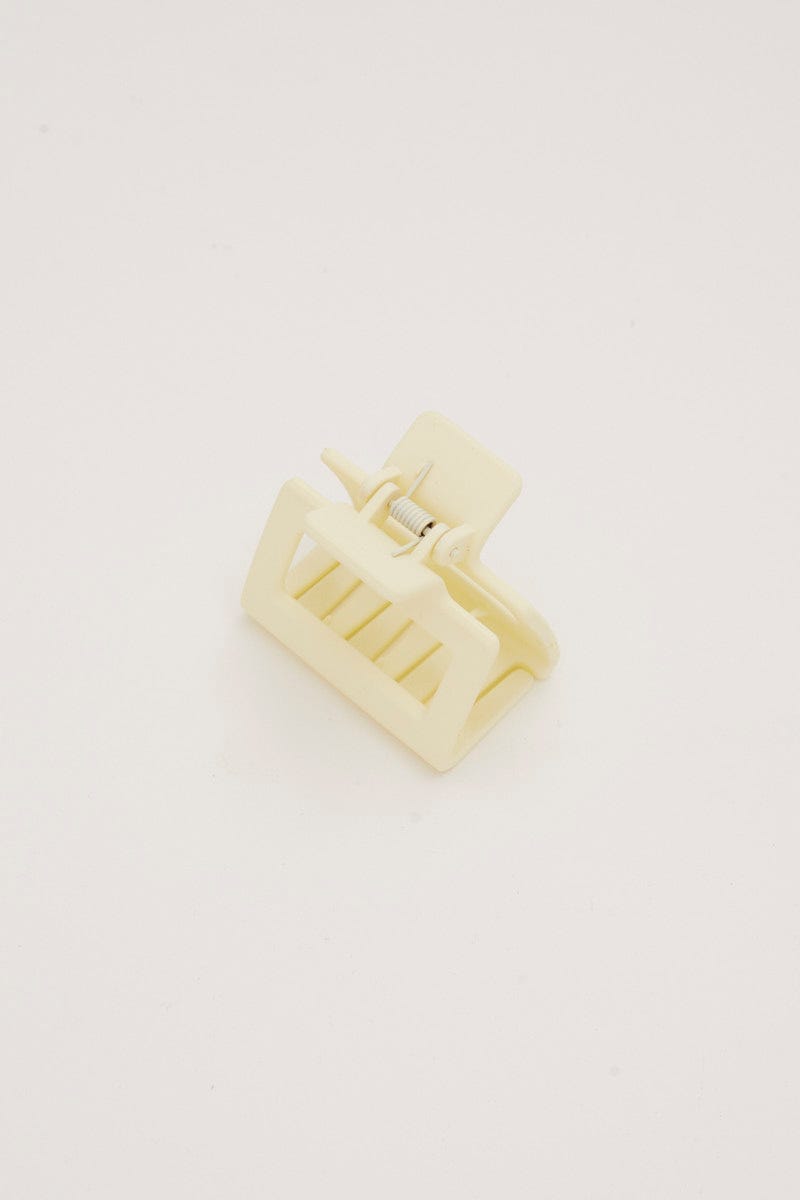 White Square Shaped Hair Claw For Women By You And All