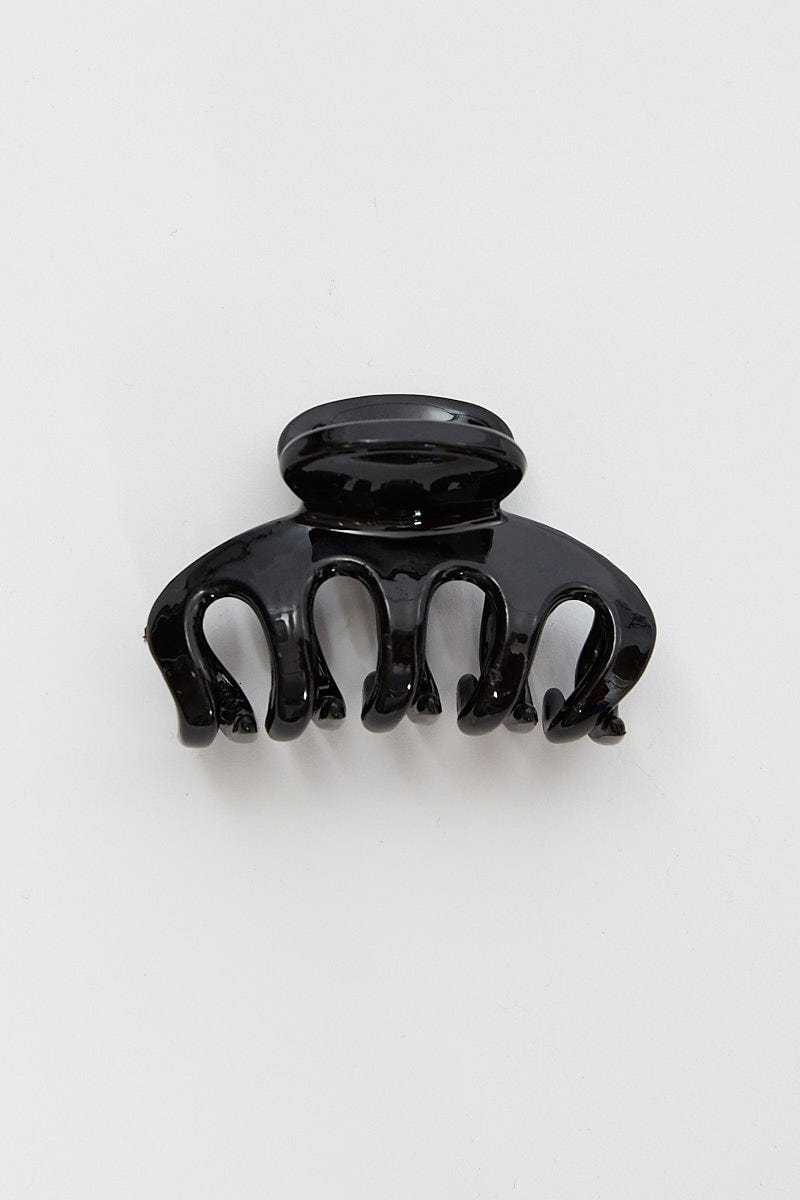 Black Solid Hair Claw Clip For Women By You And All