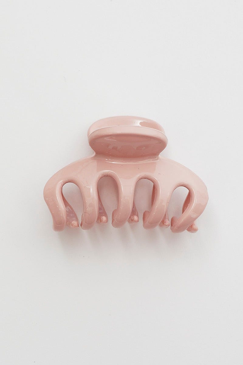 Pink Solid Hair Claw Clip For Women By You And All