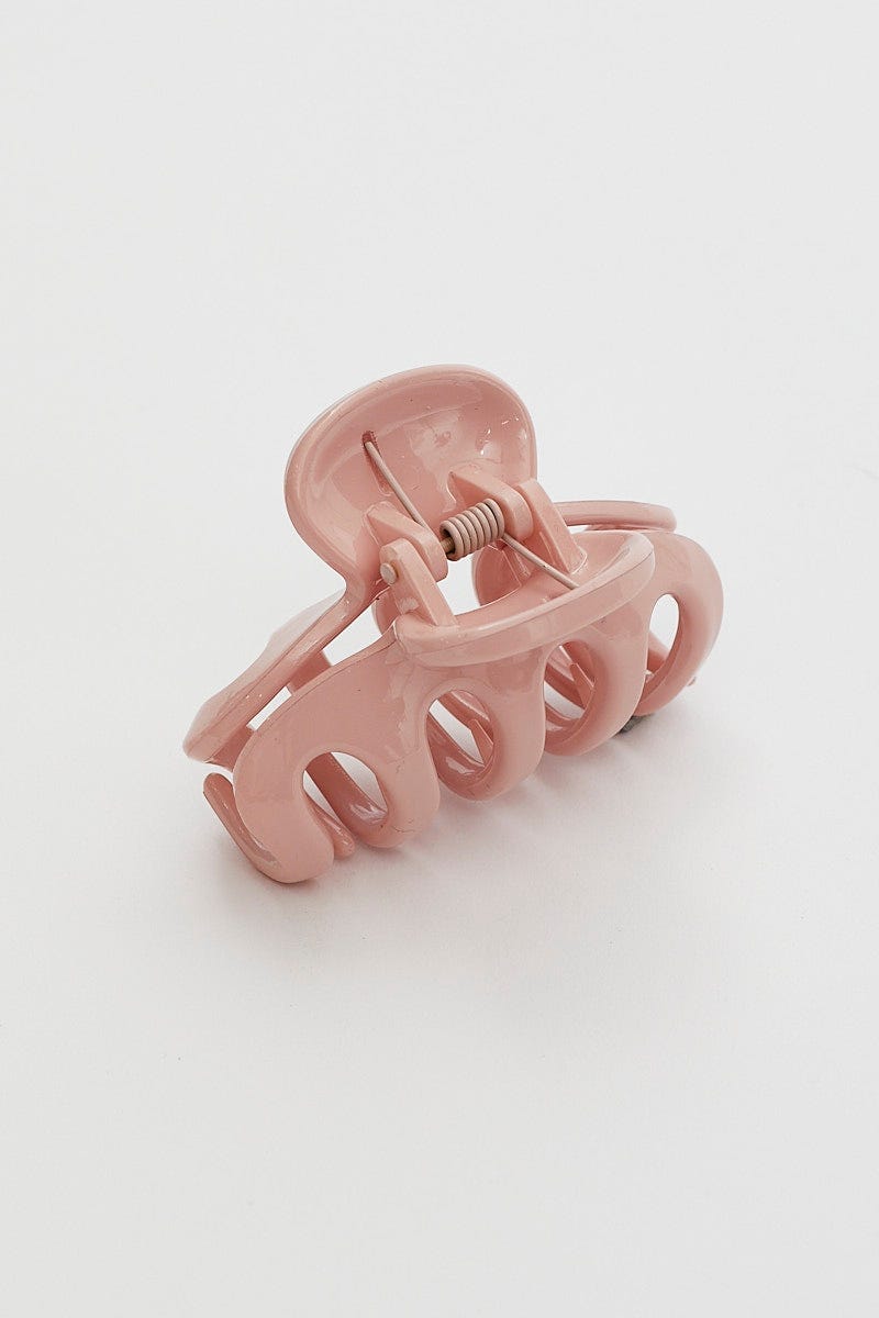 Pink Solid Hair Claw Clip For Women By You And All