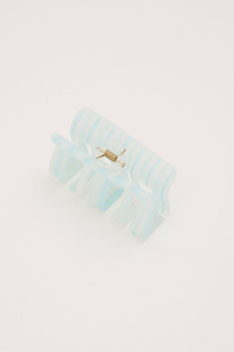 Blue Stripe Claw Clip For Women By You And All