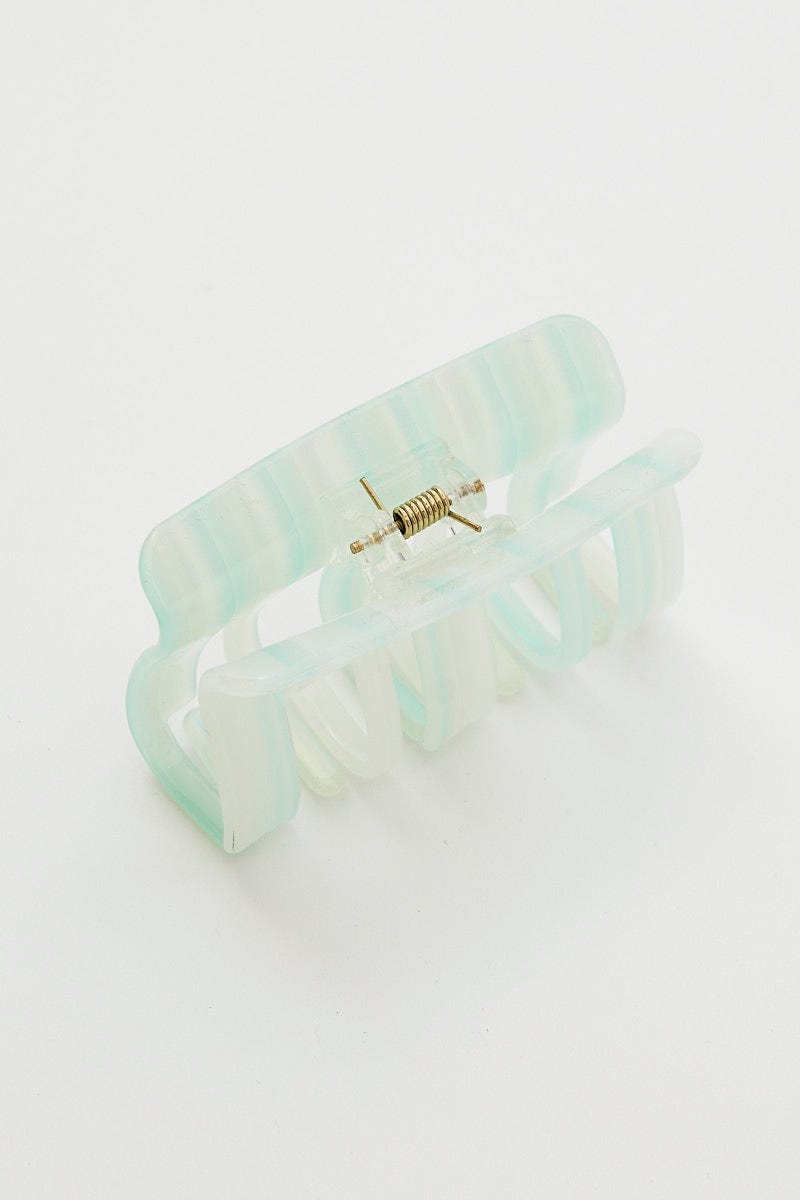 Green Stripe Claw Clip For Women By You And All