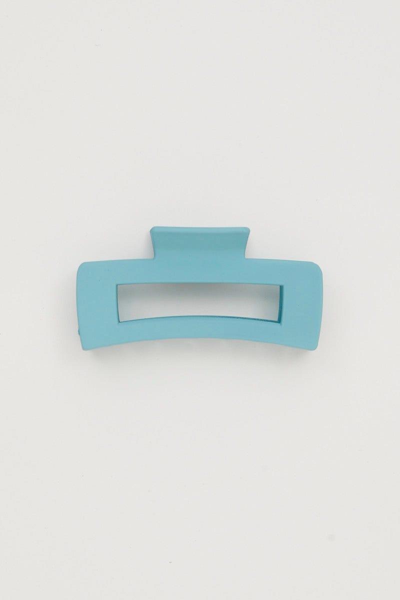 Blue Matt Square Shaped Hair Claw For Women By You And All