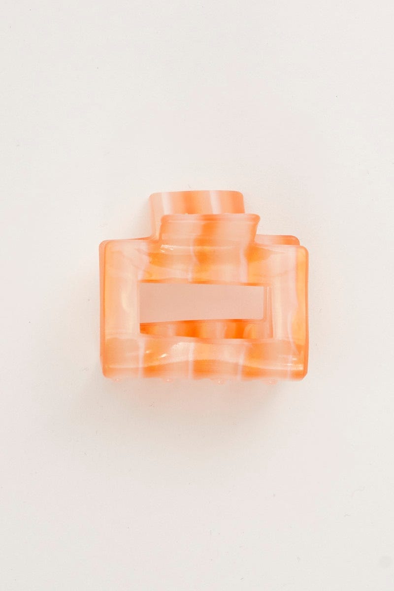 Orange Stripe Hair Claw For Women By You And All