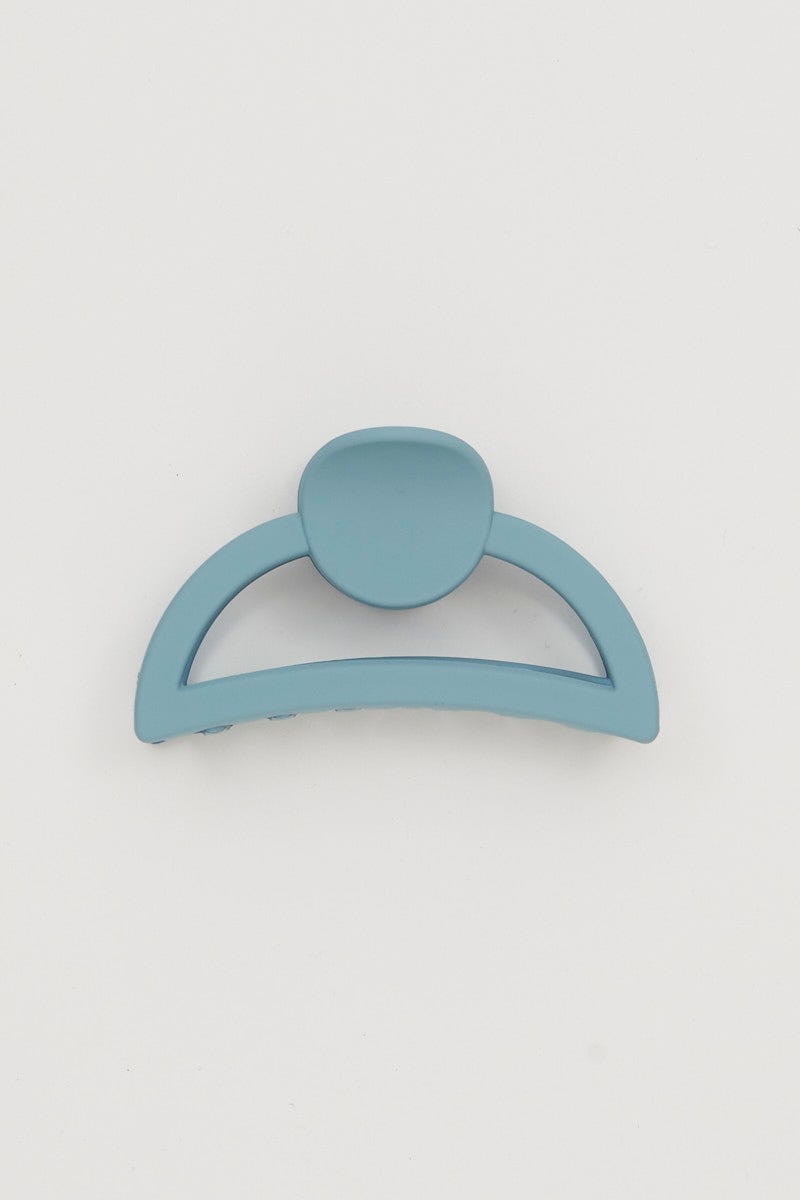 Blue Matte Semicircle Hair Claw For Women By You And All