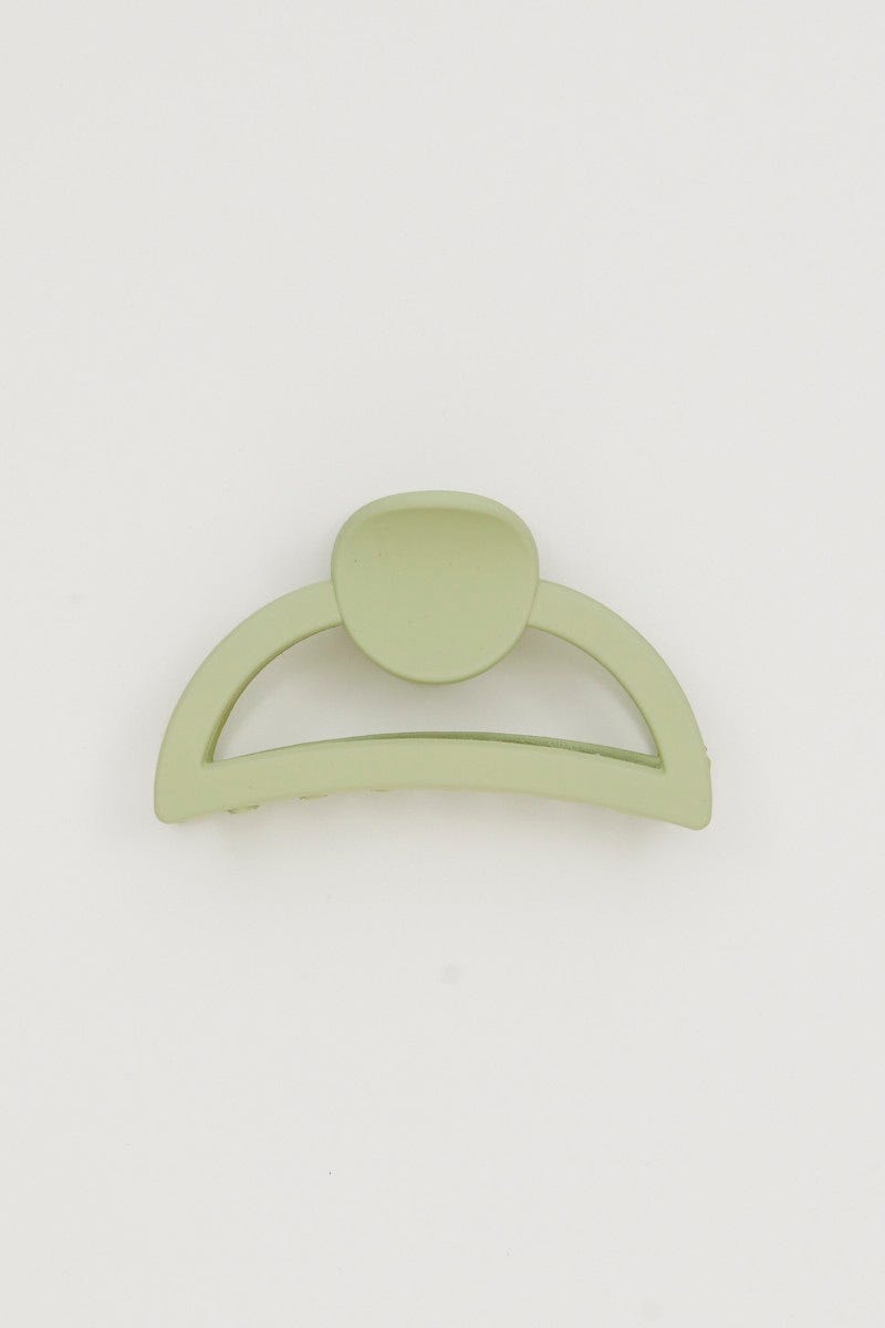 Green Matte Semicircle Hair Claw For Women By You And All