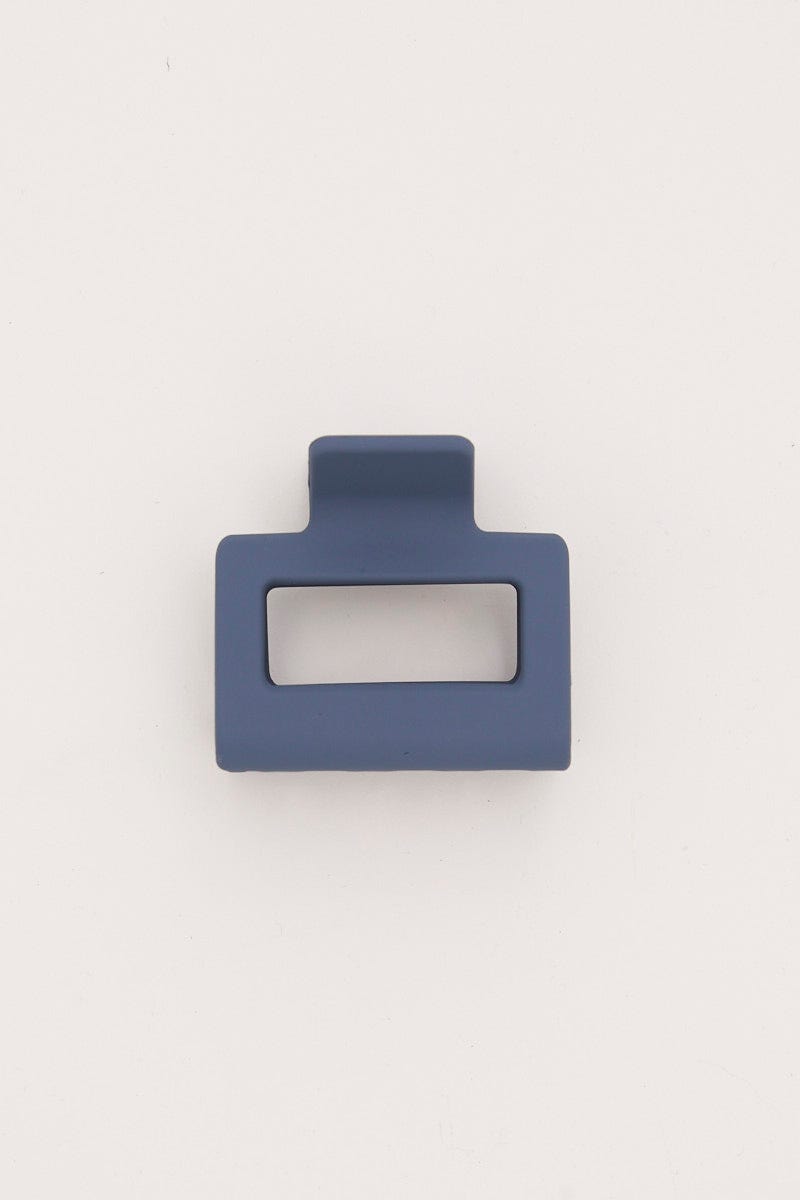 Blue Matte Rectangle Claw Clip For Women By You And All