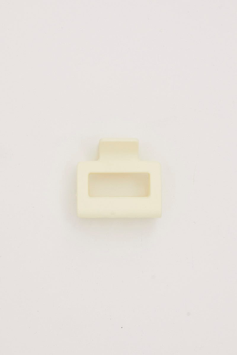 White Matte Rectangle Claw Clip For Women By You And All