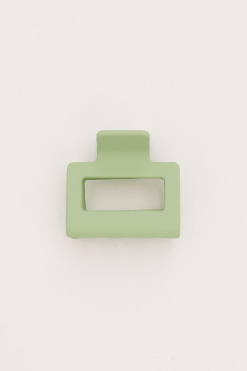 Green Matte Rectangle Claw Clip For Women By You And All