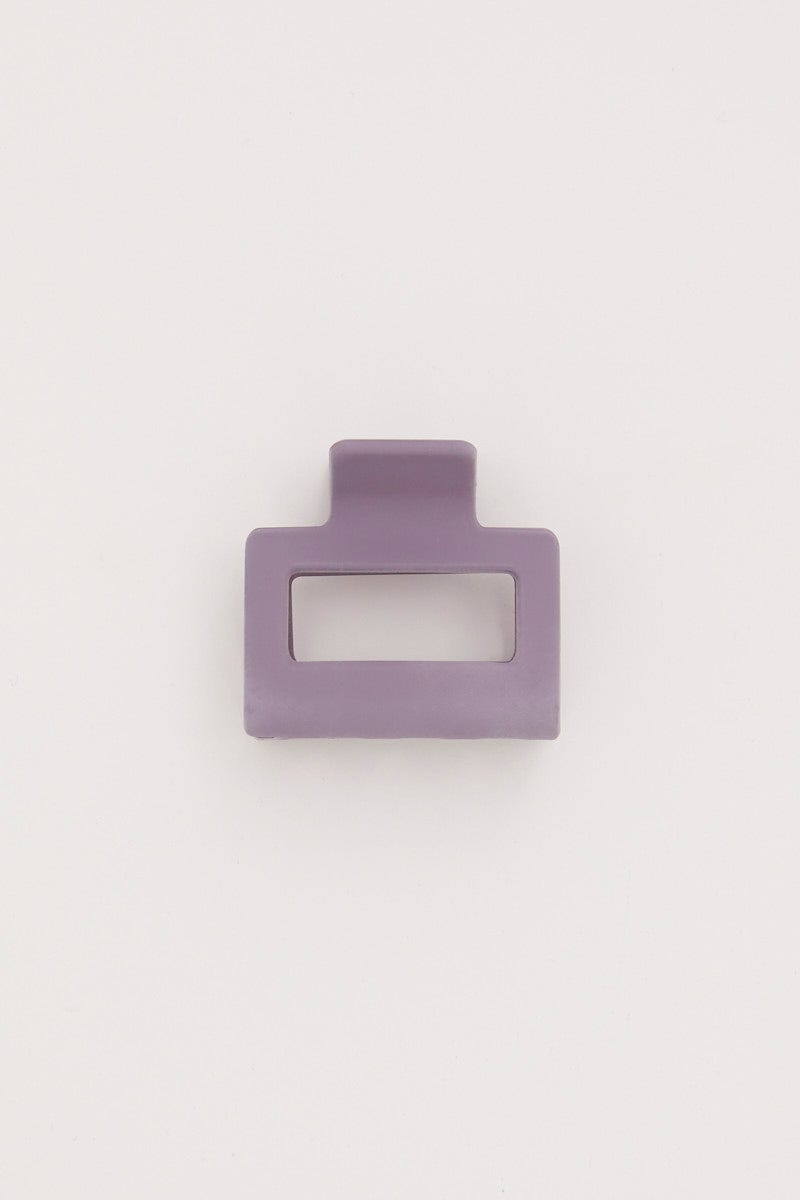 Purple Matte Rectangle Claw Clip For Women By You And All