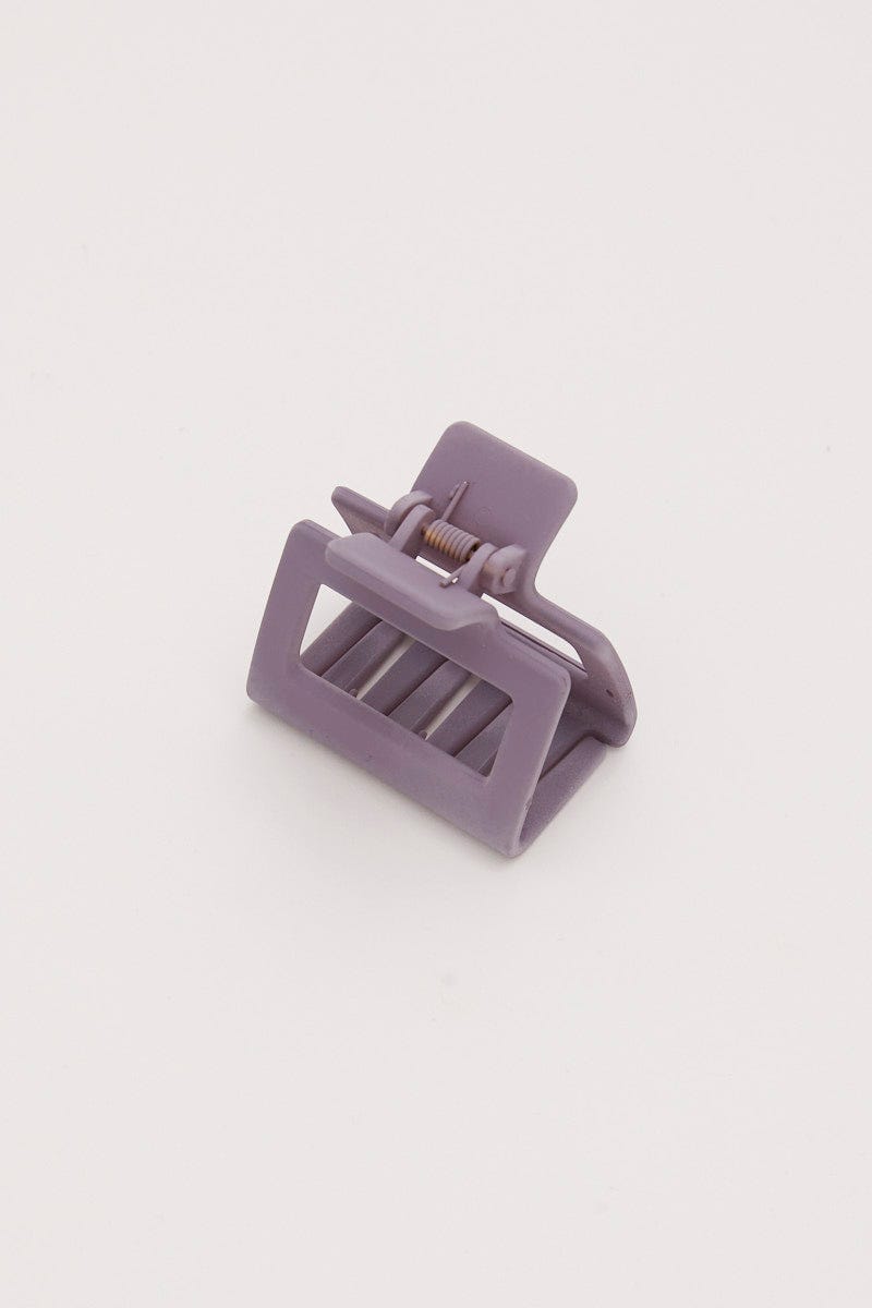 Purple Matte Rectangle Claw Clip For Women By You And All