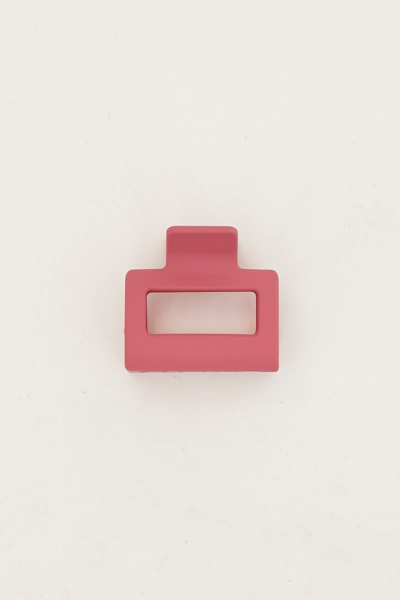 Pink Matte Rectangle Claw Clip for Women by You and All