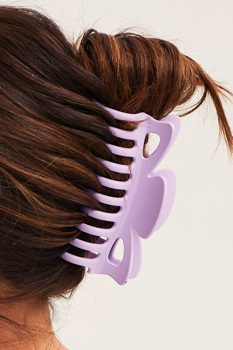 Purple Large Hair Claw Clip for Women by You + All