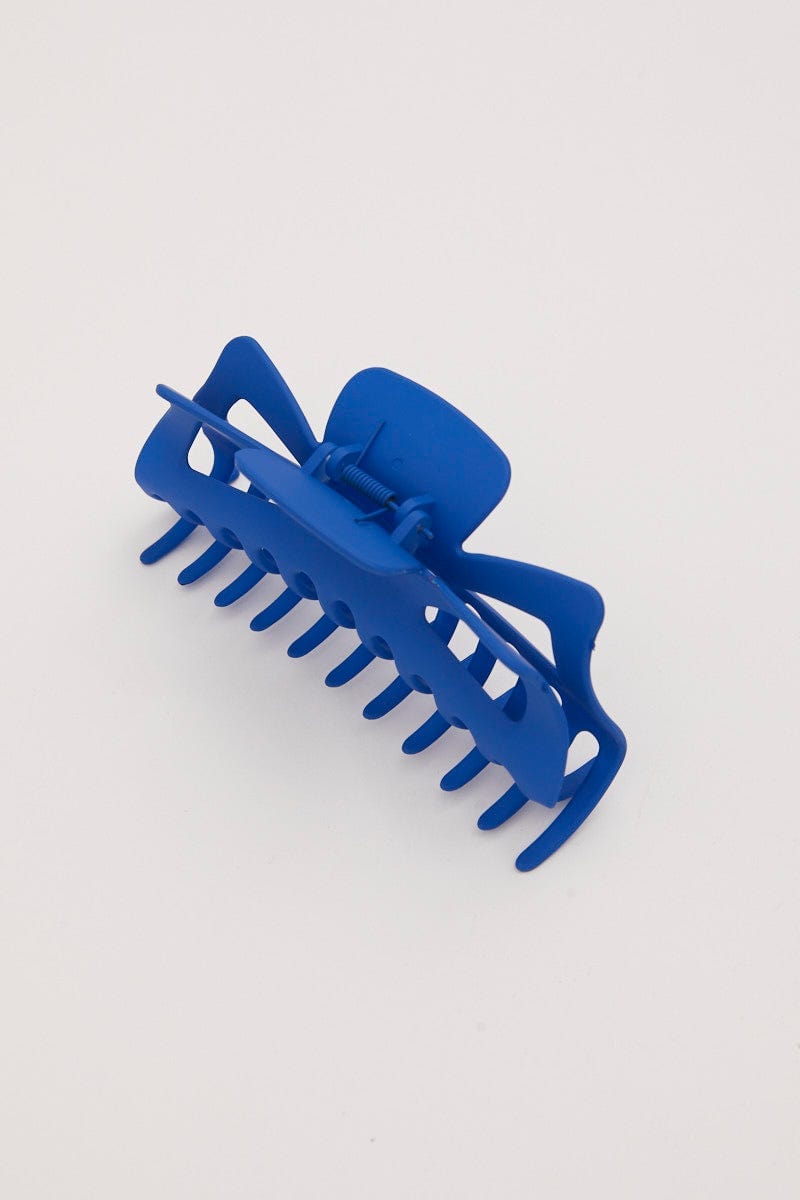 Blue Large Matte Claw Clip For Women By You And All