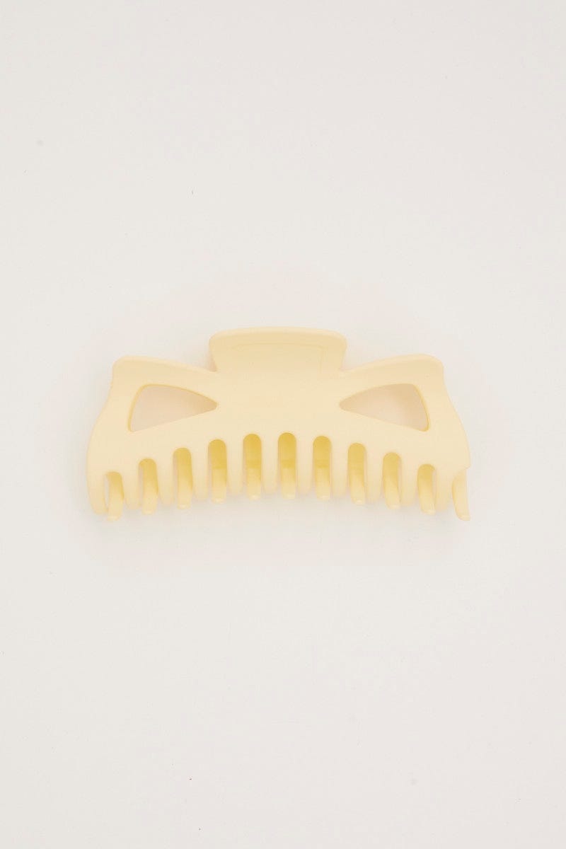 Yellow Large Matte Claw Clip For Women By You And All