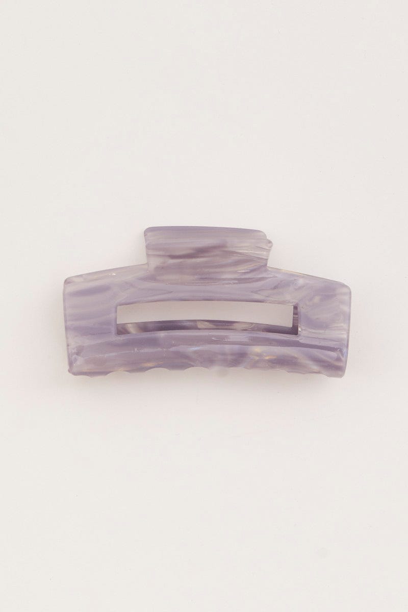 Purple Purple Rectangle Claw Clip For Women By You And All