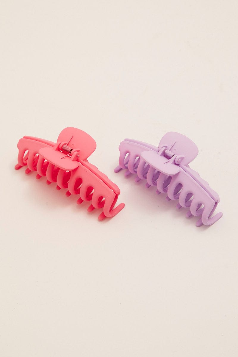 Multi 2 Pack Classic Hair Claw Clip