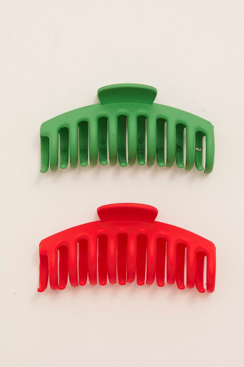 Multi 2 Pack Classic Hair Claw Clip