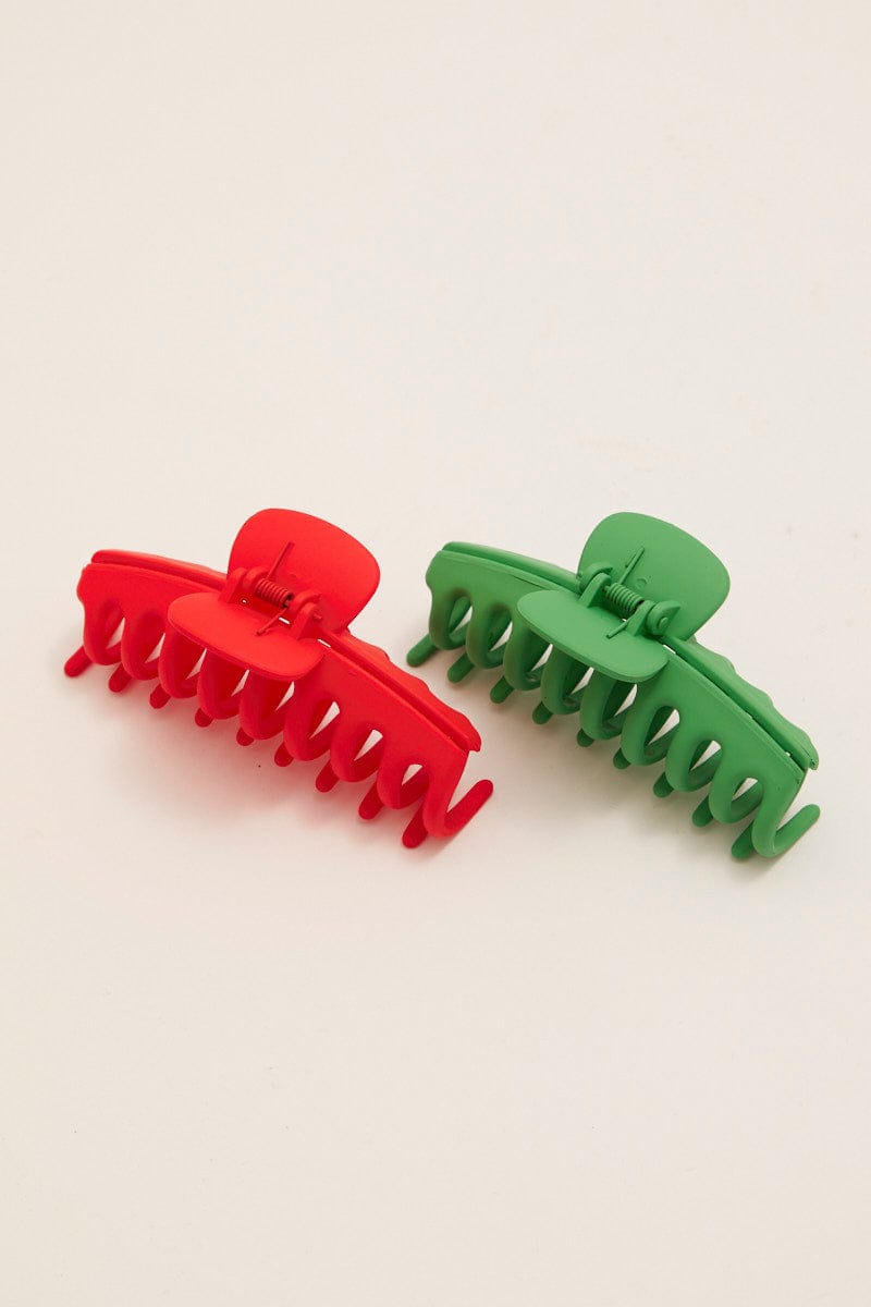 Multi 2 Pack Classic Hair Claw Clip