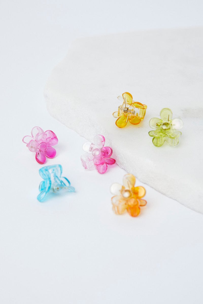 Multi 6 Pcs Floral Shaped Mini Claw Clips for YouandAll Fashion