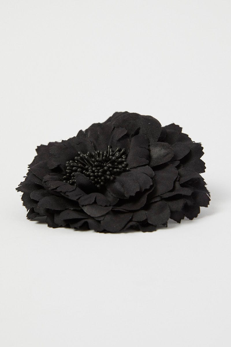 Black Flower Corsage Rosette Pin On Brooch for YouandAll Fashion