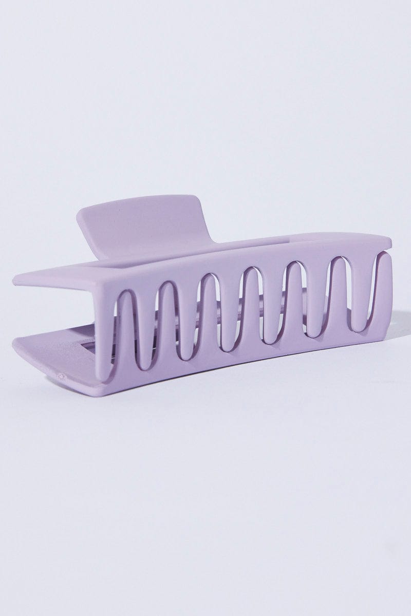 Purple Large Rectangle Claw Clip for YouandAll Fashion