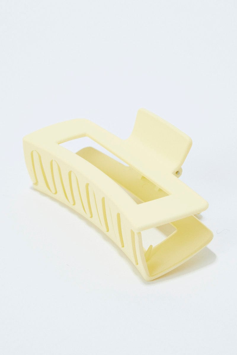 Yellow Large Rectangle Claw Clip for YouandAll Fashion